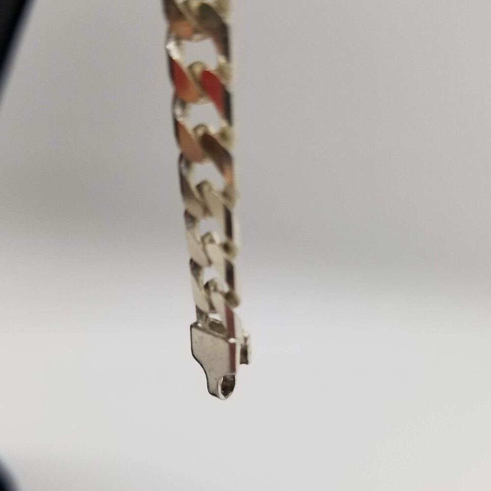 Sterling Silver Curb Chain Necklace and Bracelet set - Picture 3 of 10